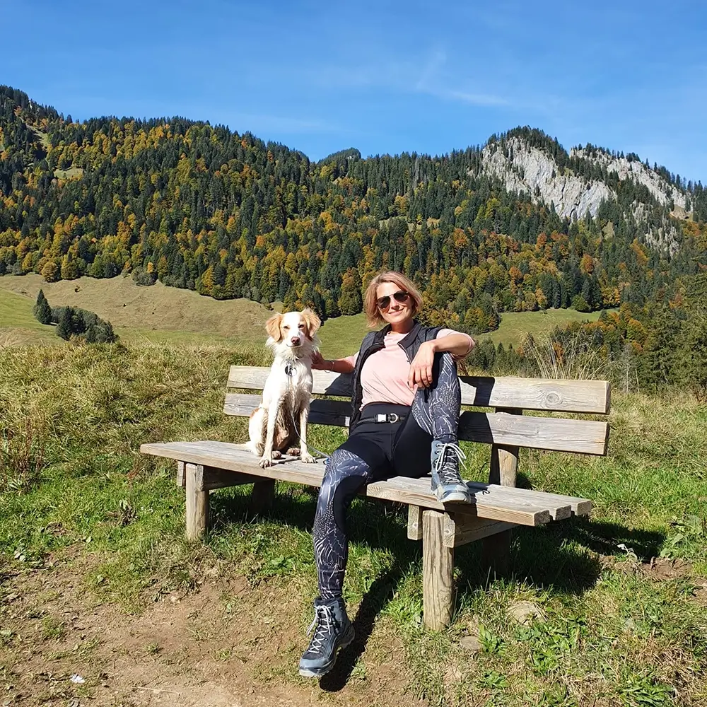 diana-frosch-freddy Diana Frosch mit ihrem Hund Freddy in den Bergen